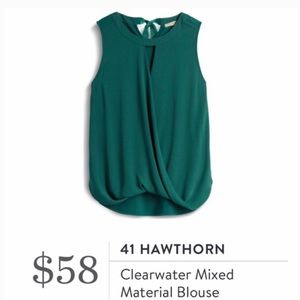 41 Hawthorne Clearwater Mixed Material Blouse